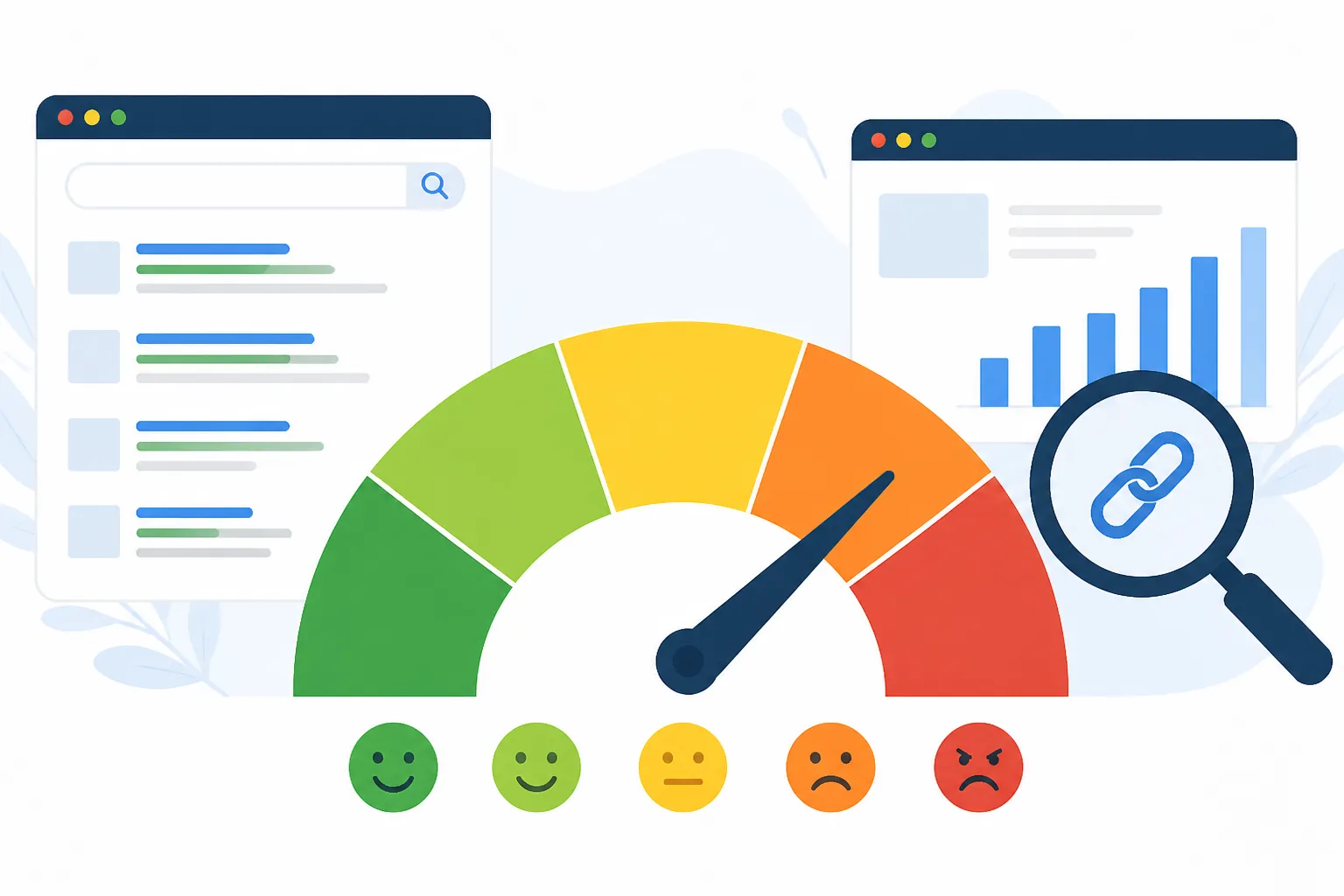 Biểu đồ minh họa thang điểm Keyword Difficulty từ dễ đến khó, kèm biểu tượng SERP và độ mạnh backlink