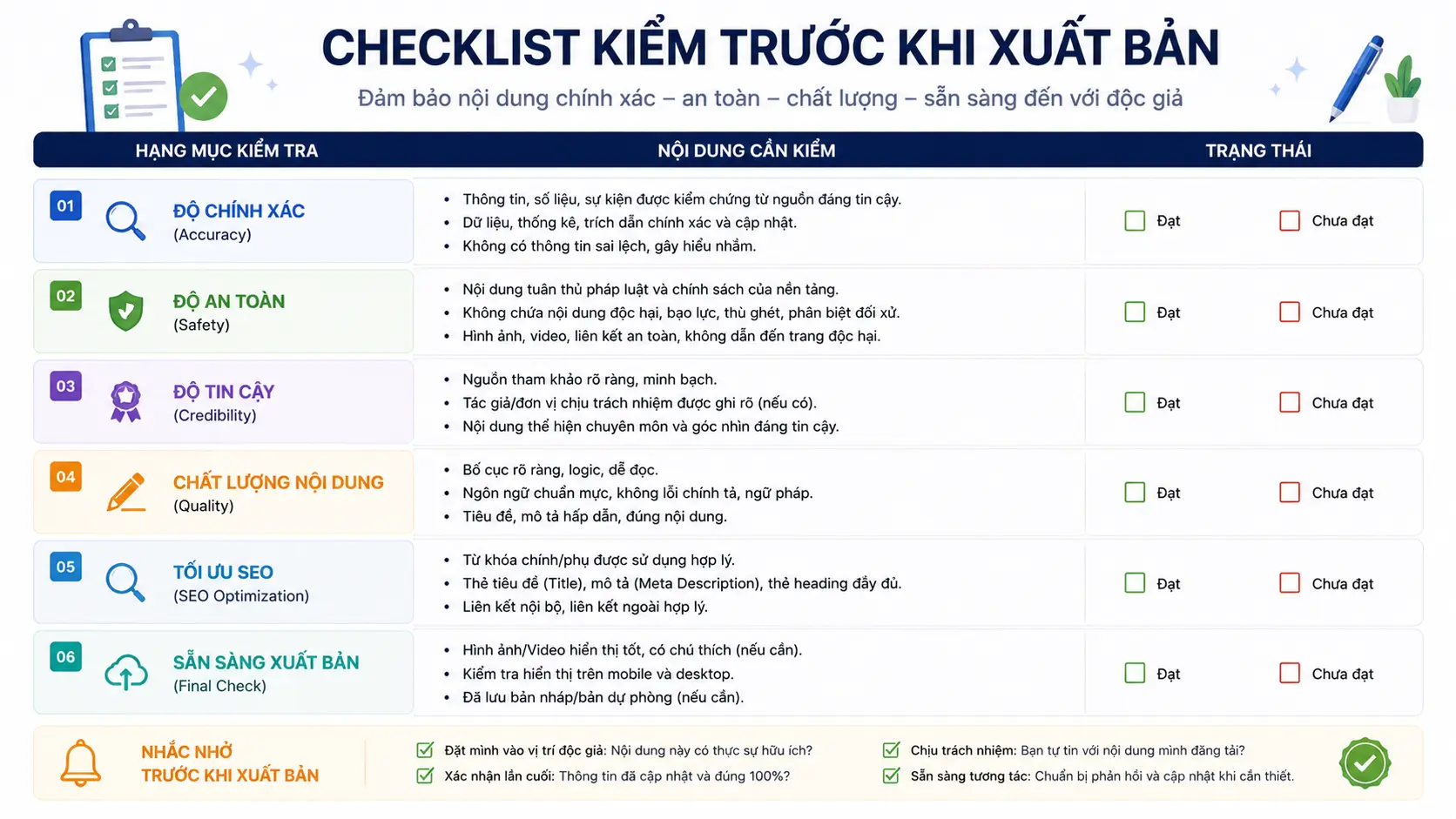 Bảng so sánh trước và sau khi bổ sung tín hiệu chuyên môn EEAT và trải nghiệm người dùng