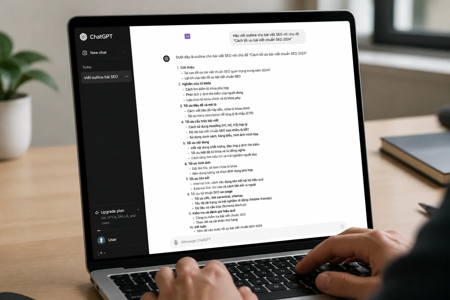Khung cấu trúc 4 phần của một câu lệnh Prompt ChatGPT viết bài chuẩn SEO