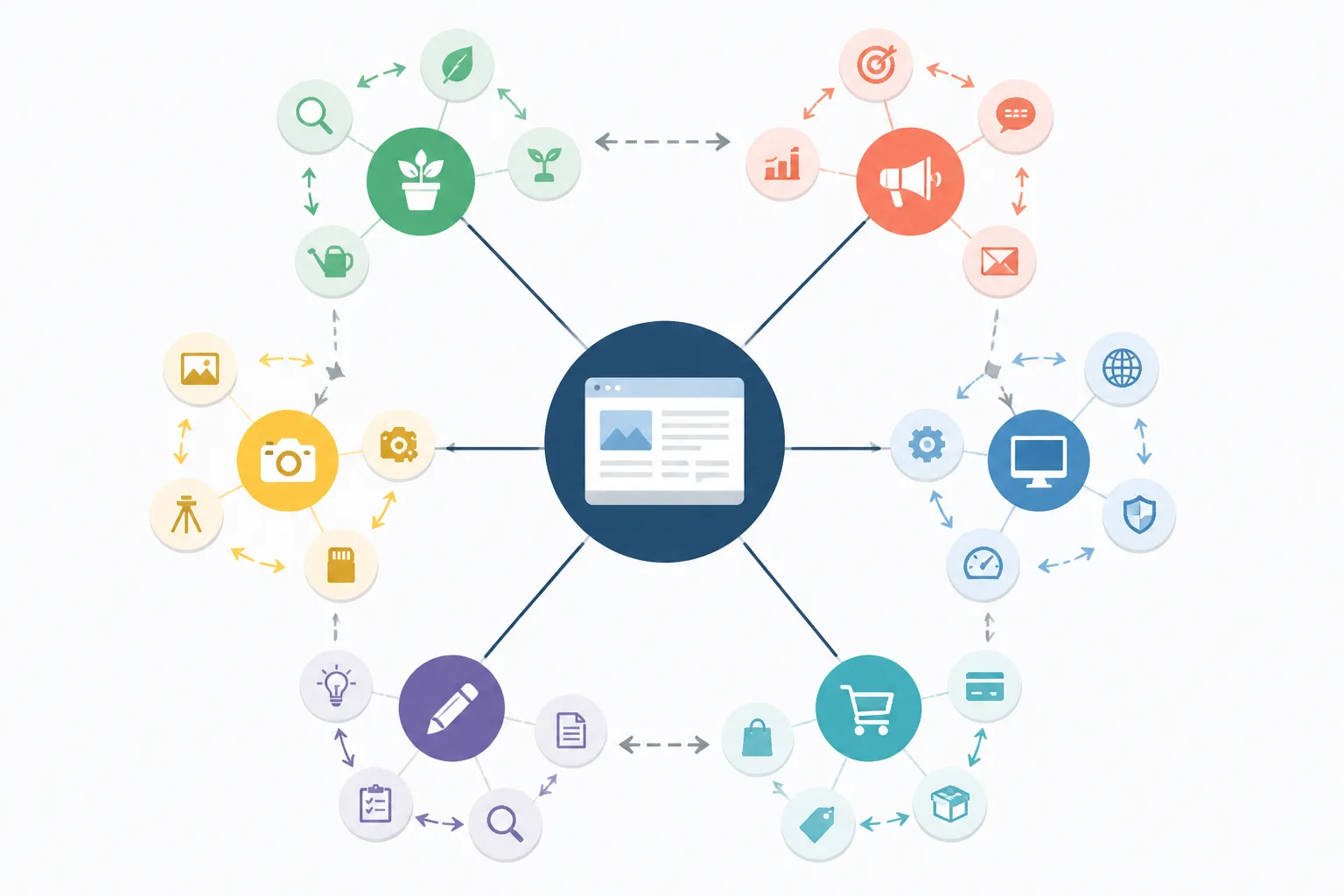 Lưu đồ 7 bước từ nghiên cứu từ khóa đến hoàn thiện một cụm chủ đề Topic Cluster